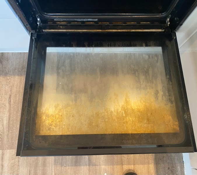 Oven deep cleaning before and after comparison